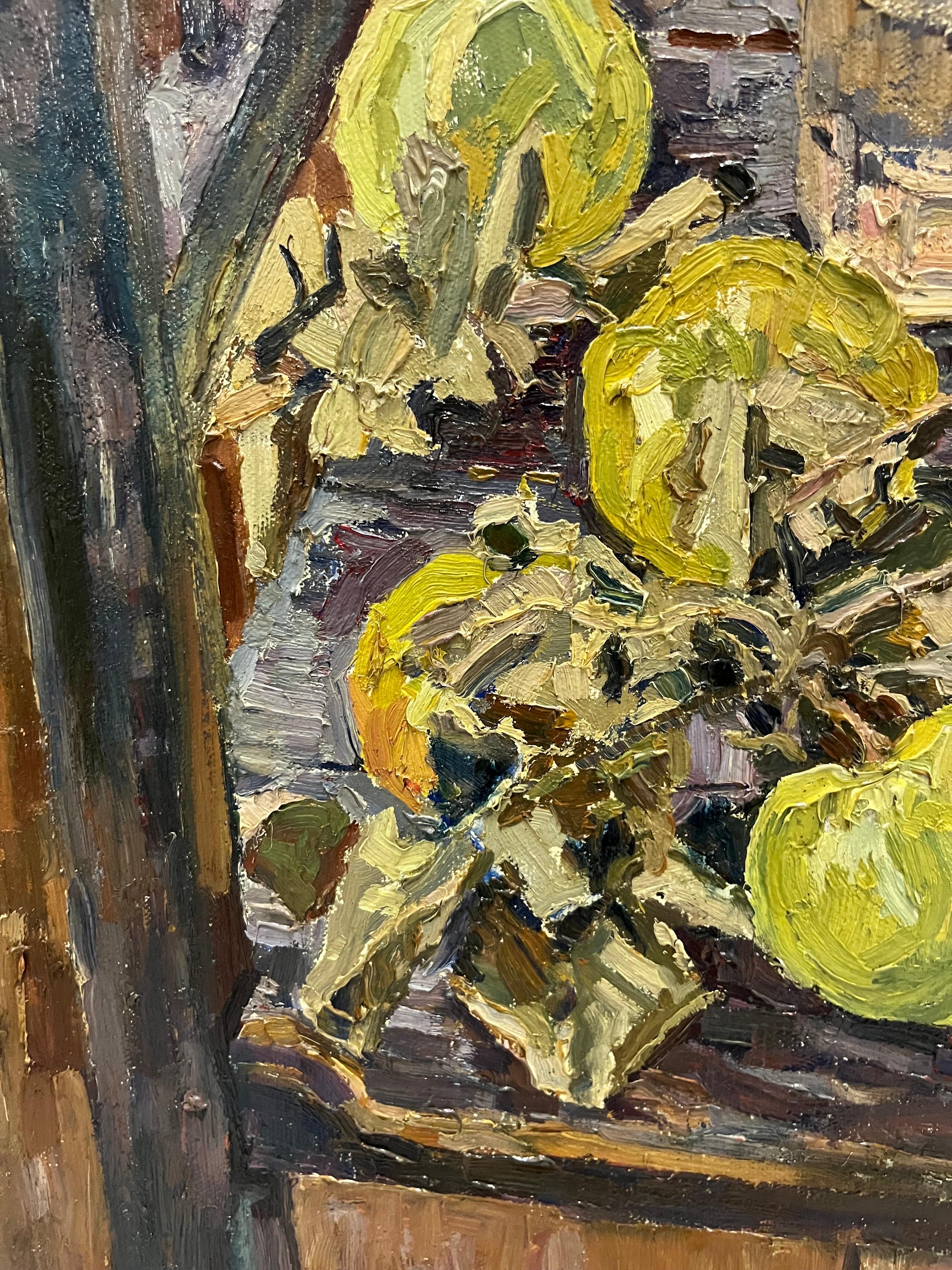 Natura morta verde,mele
Maya KOPITZEVA (Gagra, Georgia 1924 - San Pietroburgo 2005)

Maya Kuzminichna Kopitzeva nasce nel 1924 in Georgia, ma già dall'anno successivo la famiglia si trasferisce a San Pietroburgo.
Dal 1941 al 1945 completa il ciclo