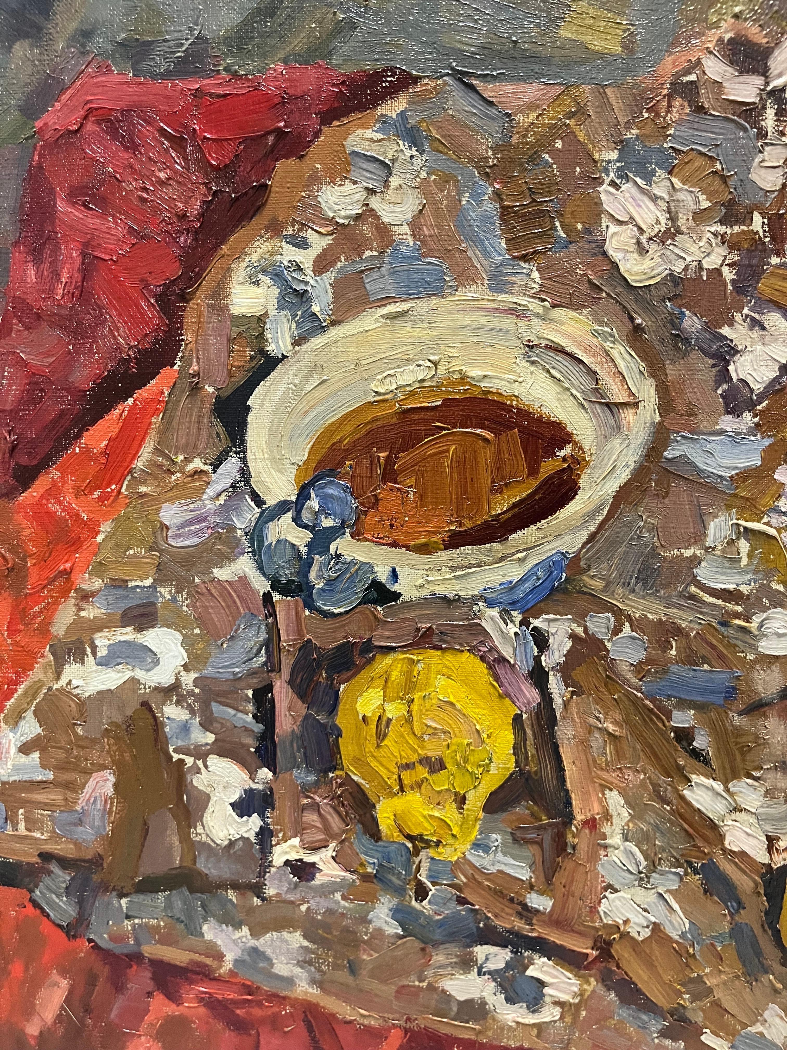 Natura morta,Frutta,Colori puri,Limon,i Uva 
Maya KOPITZEVA (Gagra, Georgia 1924 - San Pietroburgo 2005)

Maya Kuzminichna Kopitzeva nació en 1924 en Georgia, pero al año siguiente su familia se trasladó a San Pietroburgo.
De 1941 a 1945 completa el
