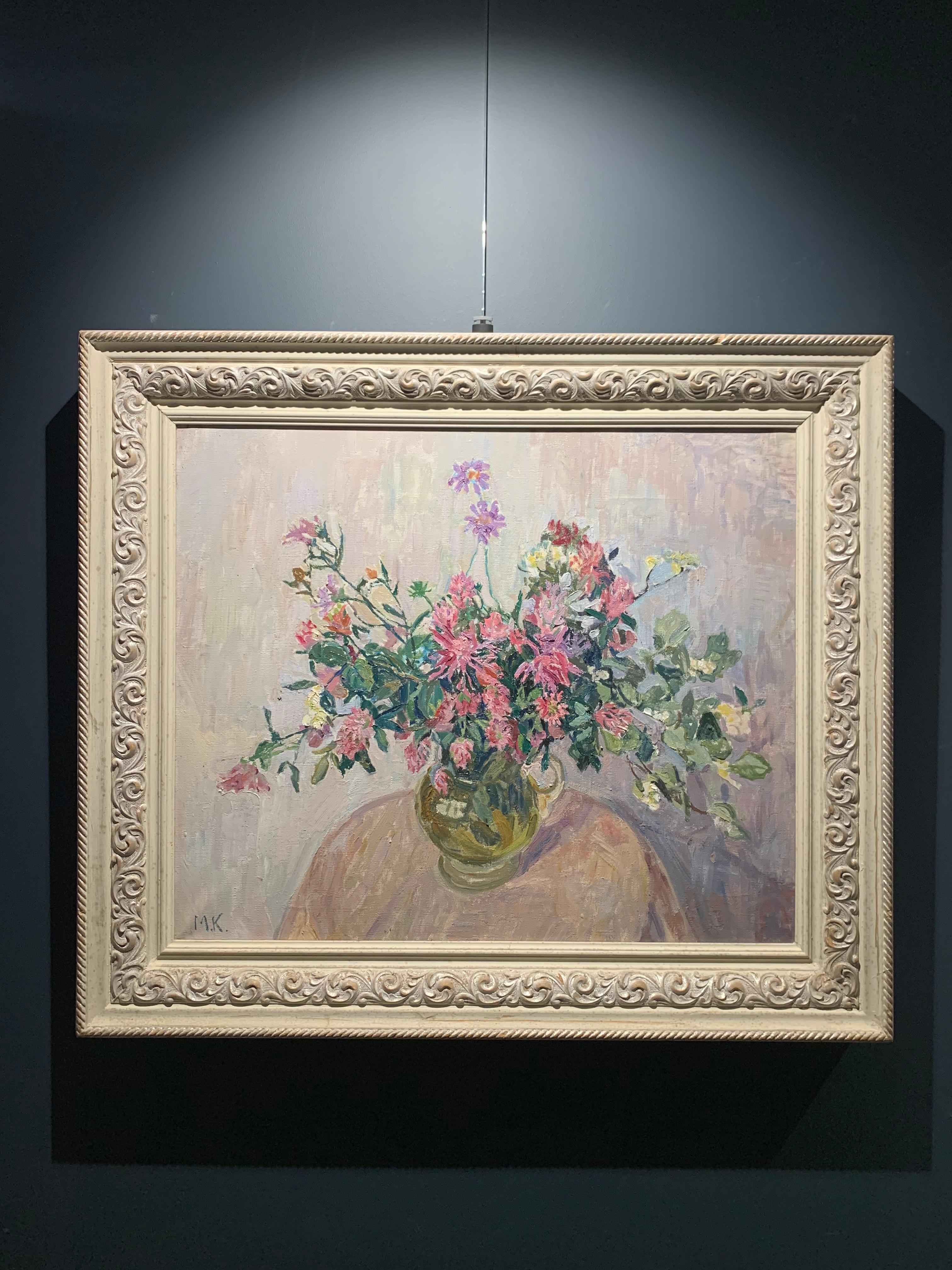 „Rosenblumen“ Rosen, Grün, Blumen cm. 66 x 55 Öl, Öl  (Impressionismus), Painting, von Maya KOPITZEVA