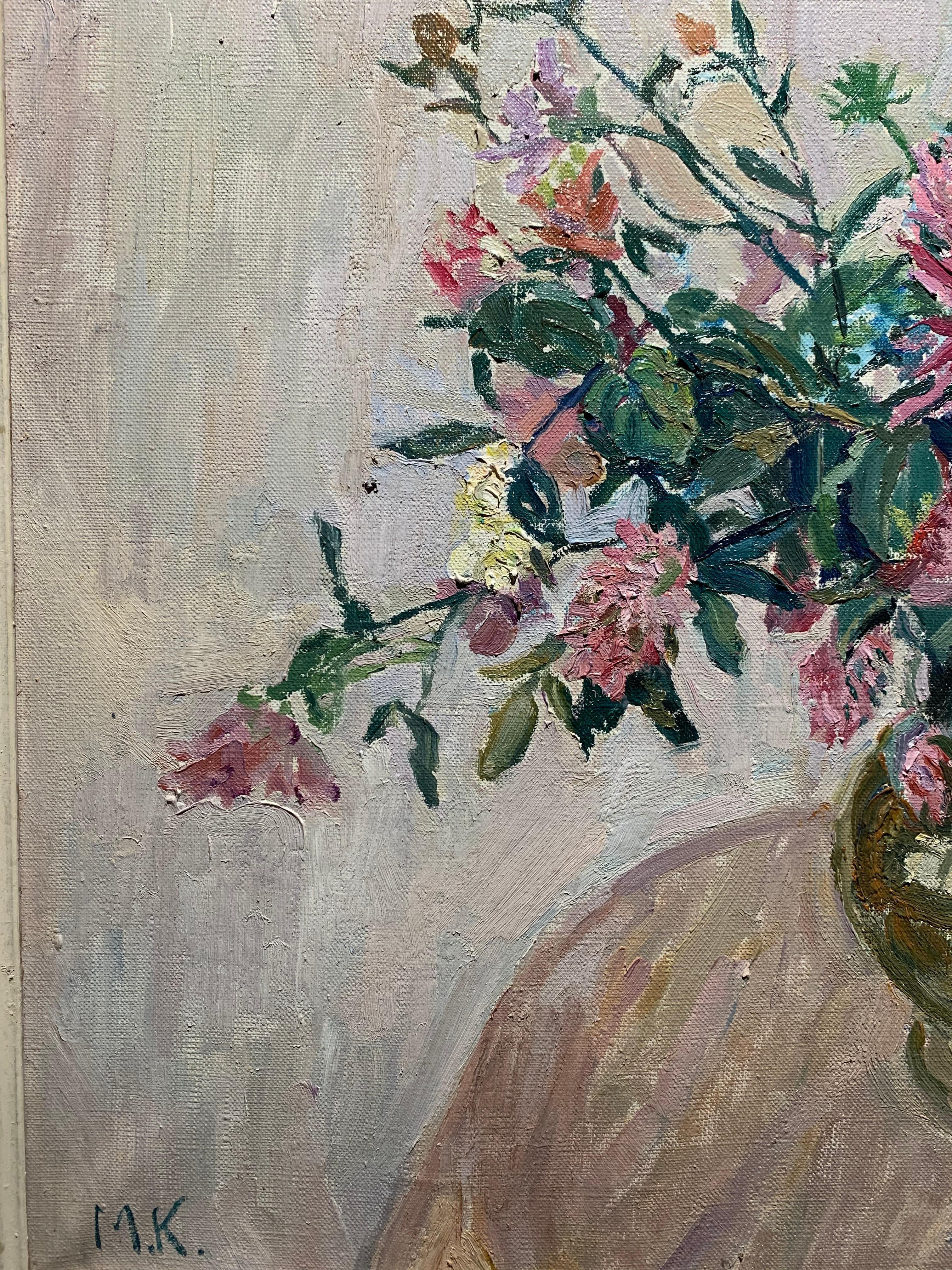 „Rosenblumen“ Rosen, Grün, Blumen cm. 66 x 55 Öl, Öl  im Angebot 2