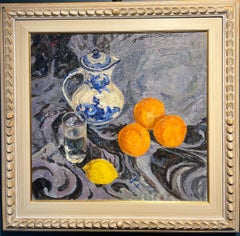 Still life with lemon and oranges - oil, cm. 50 x 47, 1990
