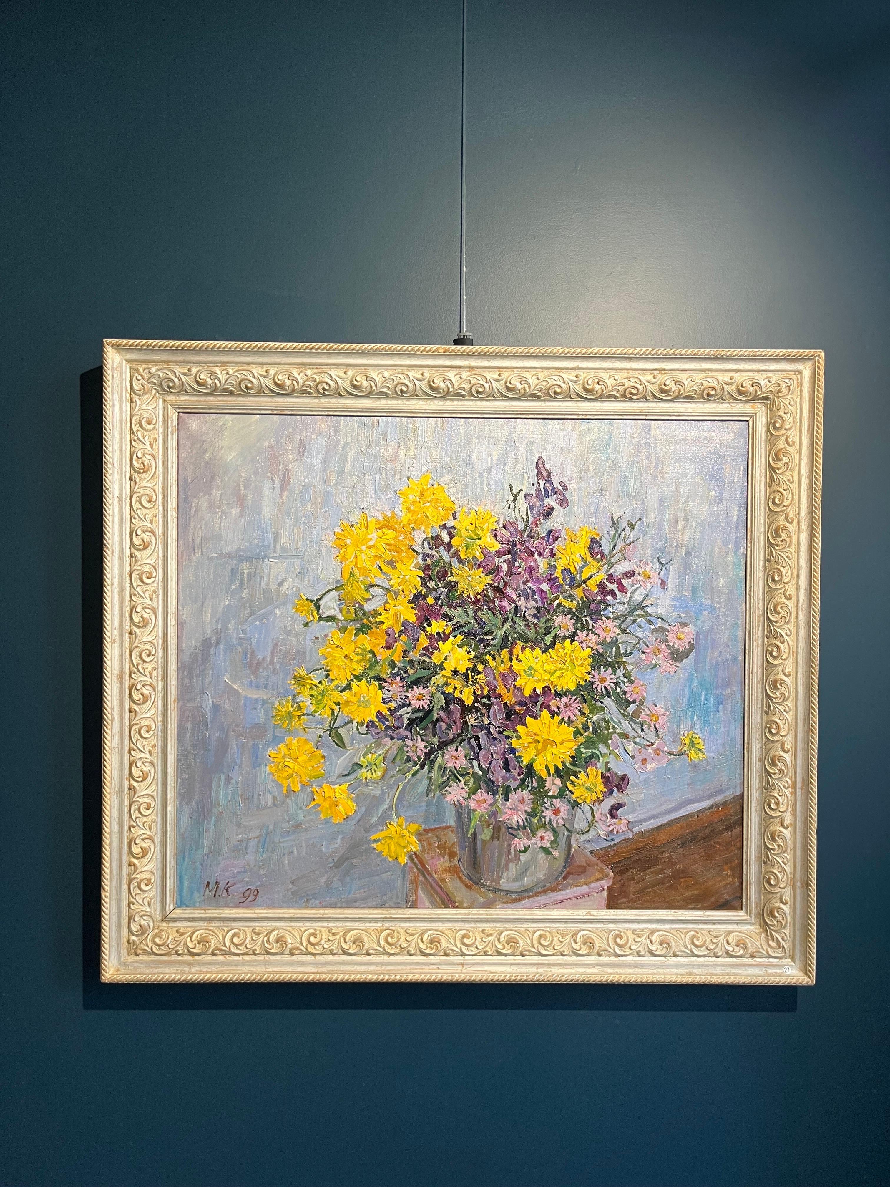 „Wildblumen“, Öl, cm. 79 x 69, 1999 im Angebot 1
