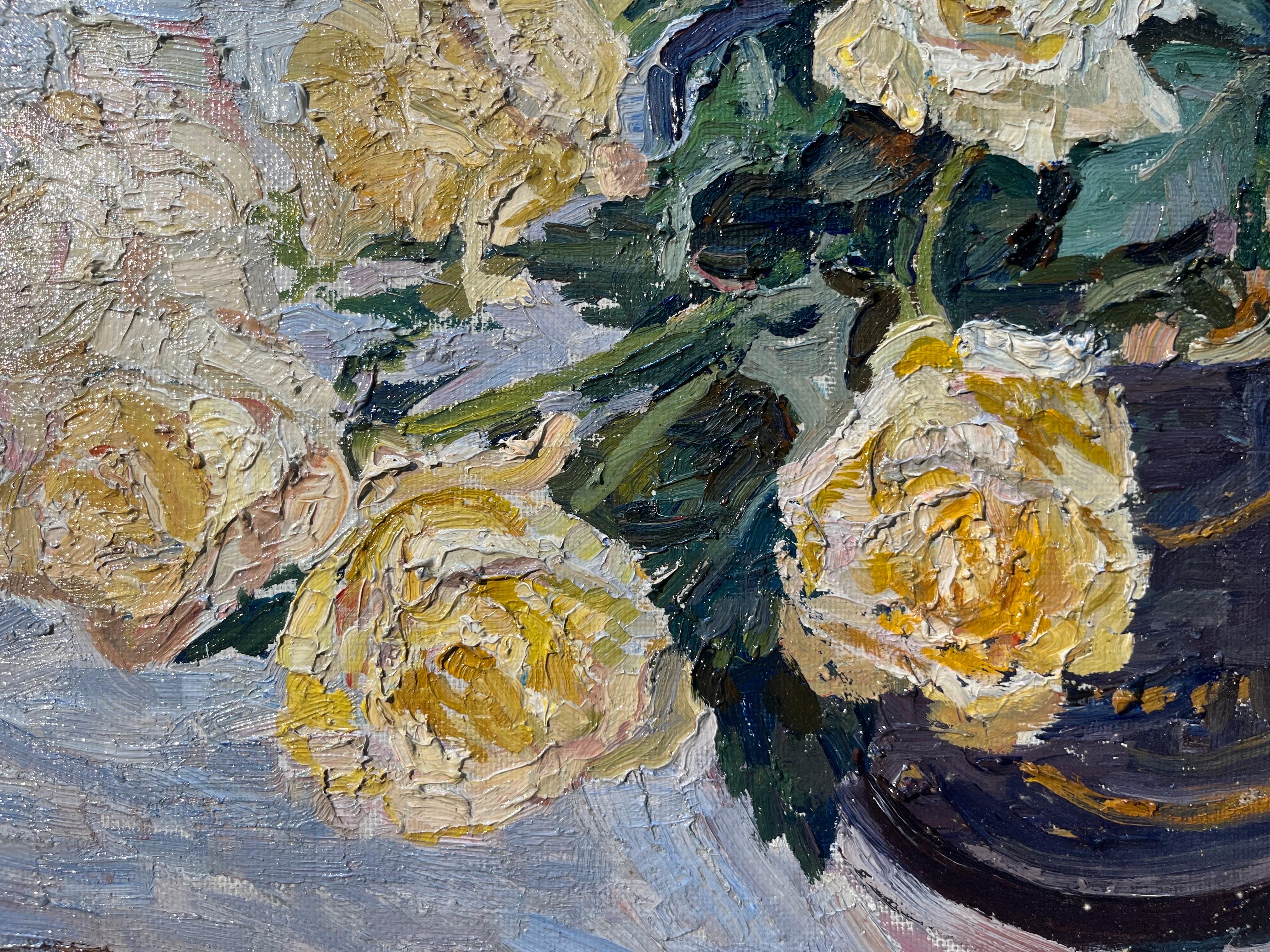 Blumen, Rosen, Gelb

MAJA KOPITZESWA    (Gagra, Georgien, 1924 - 2005)

Die Werke von Maya Kopitzeva wurden vom russischen Kulturministerium, von der Stiftung für die russische Kultur und von verschiedenen Sammlern in Europa, Japan und den