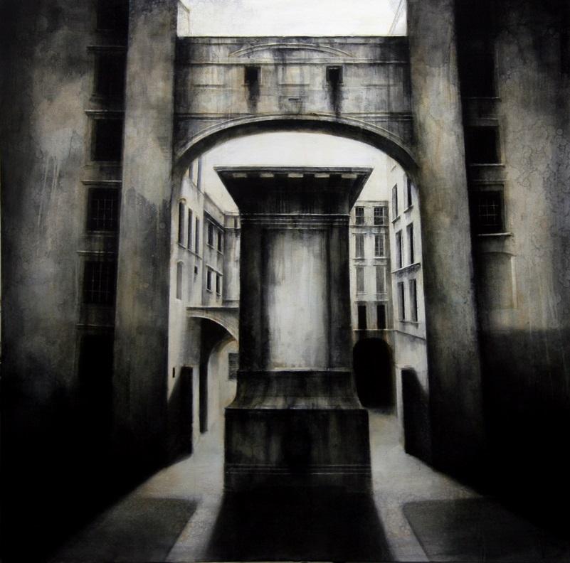 Maya Kulenovic  Figurative Painting - Academy Architecture Oil Painting on Canvas In Stock 