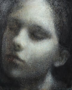 Interlude no. 2 Oil Painting on Panel Portrait In Stock 