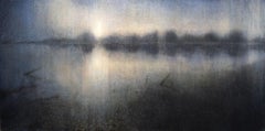 Reservoir Oil Painting on Canvas Landscape In Stock 