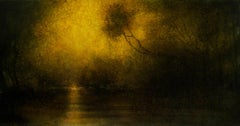 Wetlands Oil Painting on Canvas Landscape Yellow In Stock 