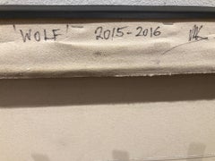 Lobo Pintura al Óleo sobre Lienzo Paisaje Bosques Árboles Contemporáneo En Stock