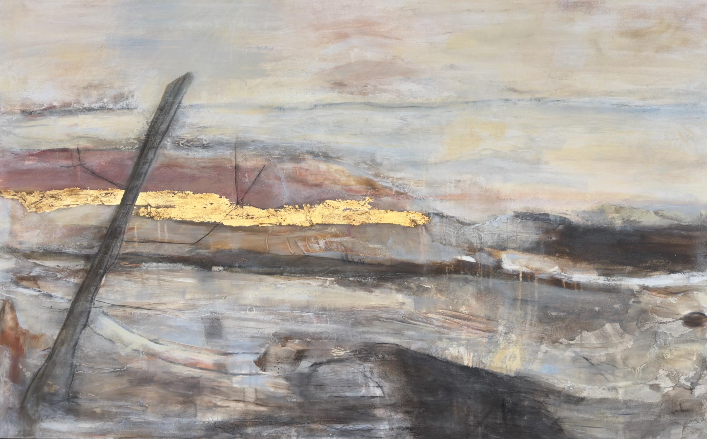 Maya Malioutina Landscape Painting – Innerhalb der Karman-Linie: Edge of Becoming, Abstrakte Malerei