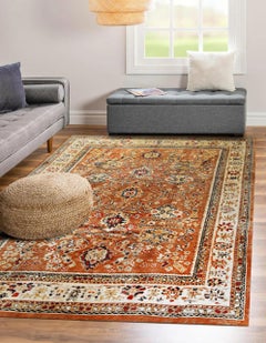 Rustic Coral Tribal Allover Turkish Oushak Design Room Size Mohair Rug Carpet