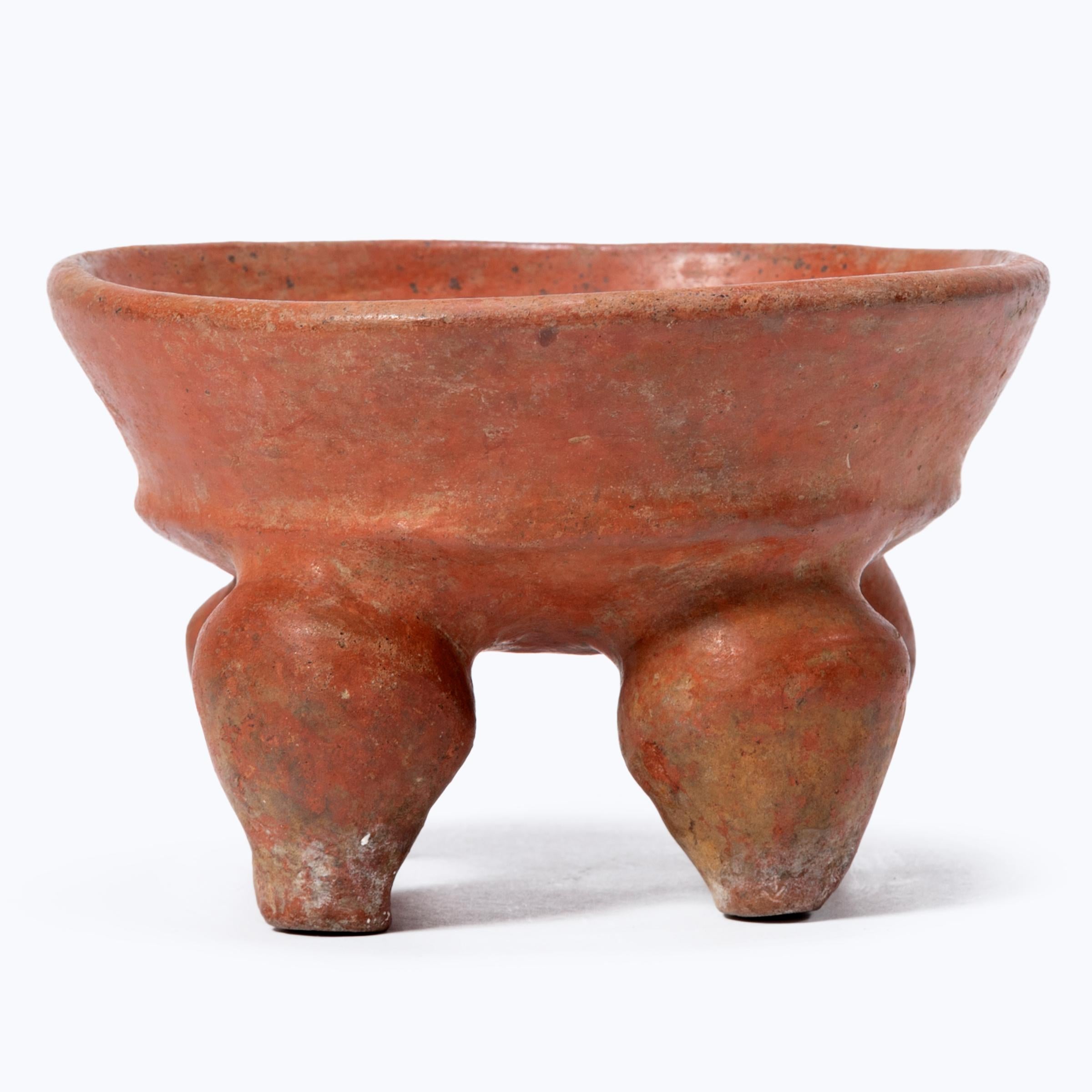 Pre-Columbian Maya Tetrapod Terracotta Bowl