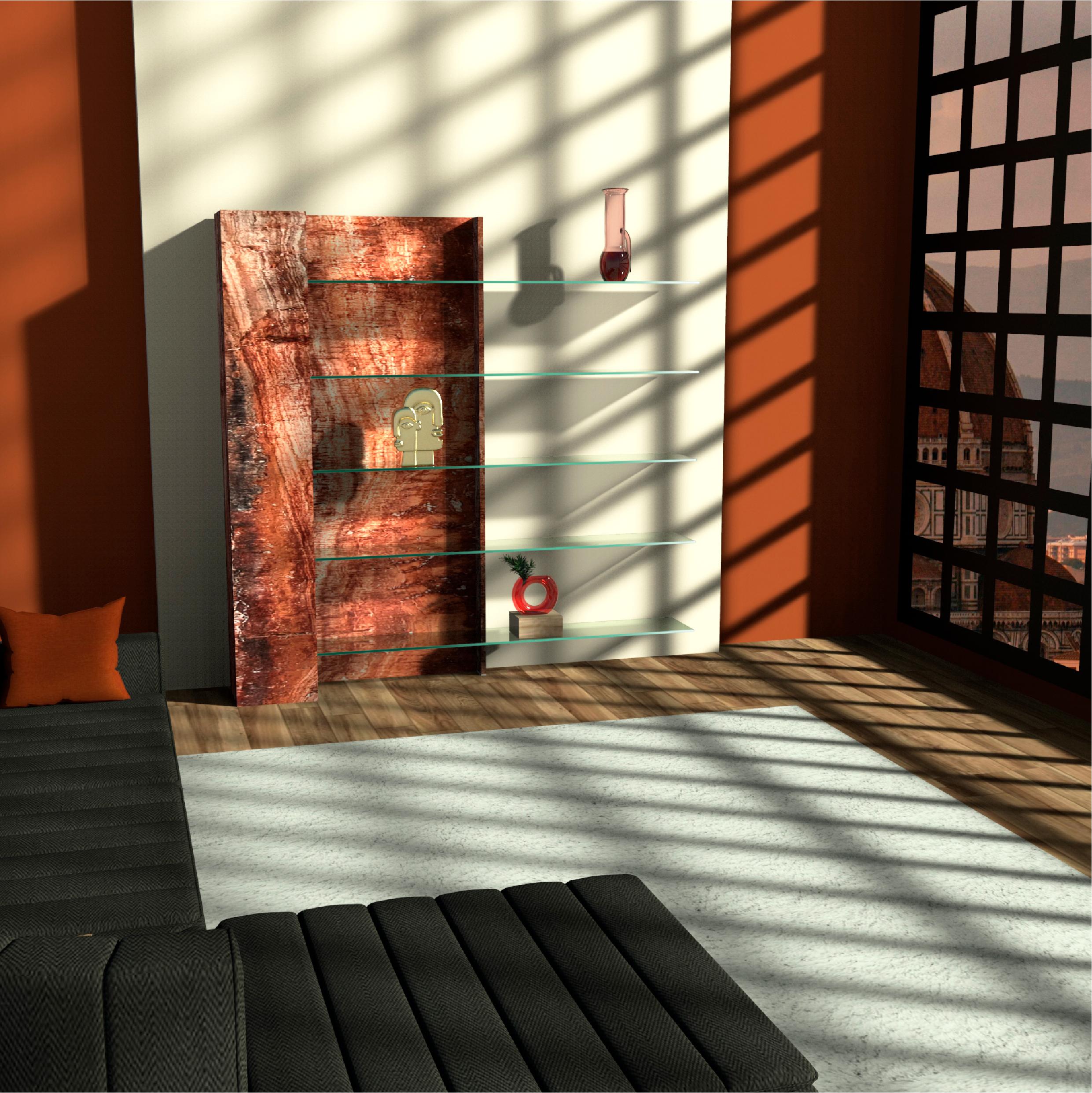 Maya Travertin Marmorablage Zeitgenössisches Design Marmor Made in Spain Meddel im Angebot 1