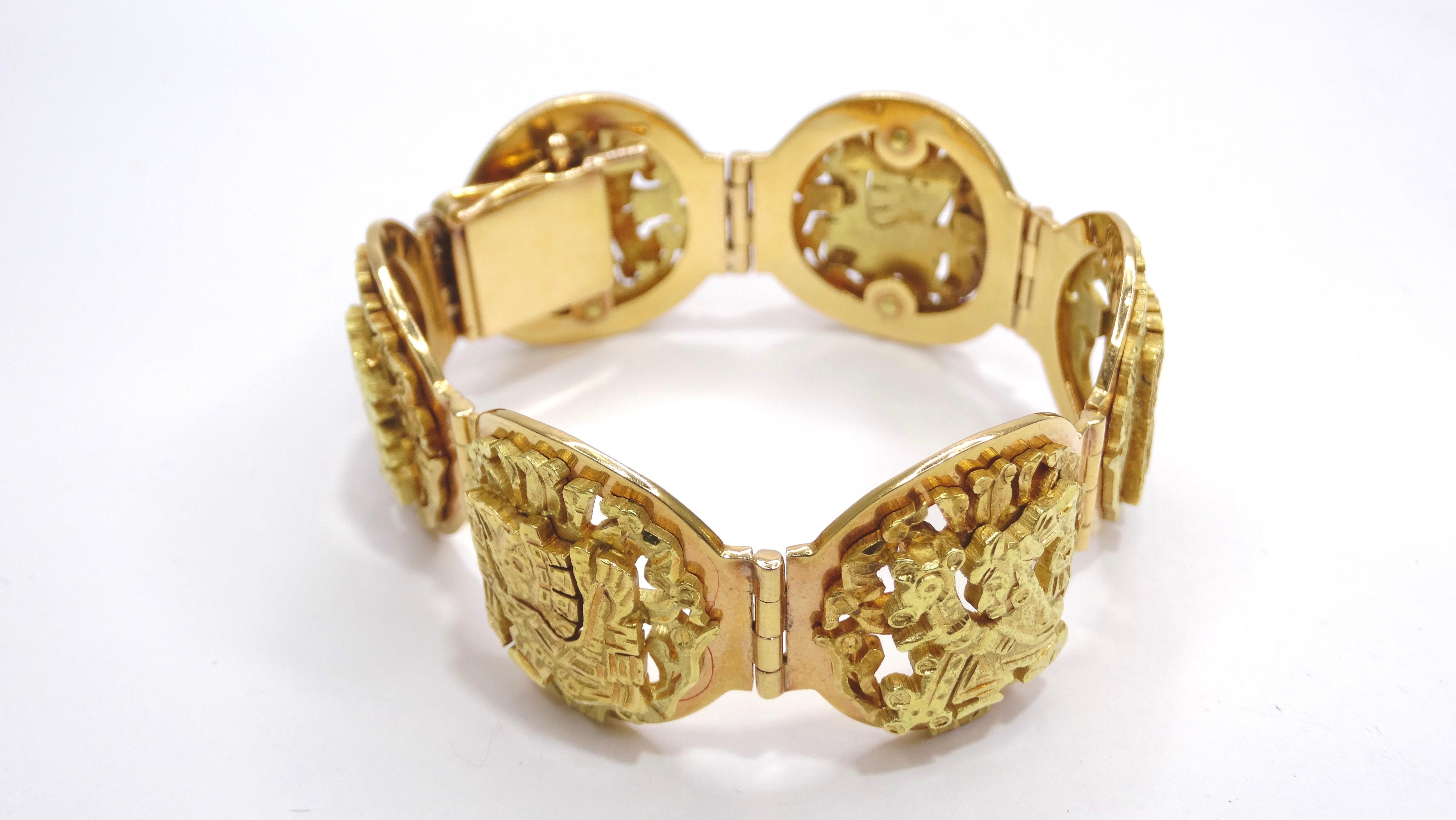 Mayan 1960er Jahre Armband aus 18 Karat Gold (Künstler*in) im Angebot