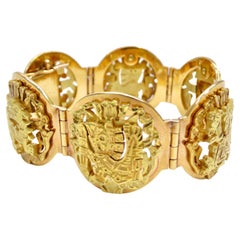 Vintage Mayan 1960's 18k Gold Bracelet