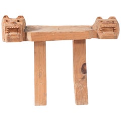 Mayan Carved Wood Bench