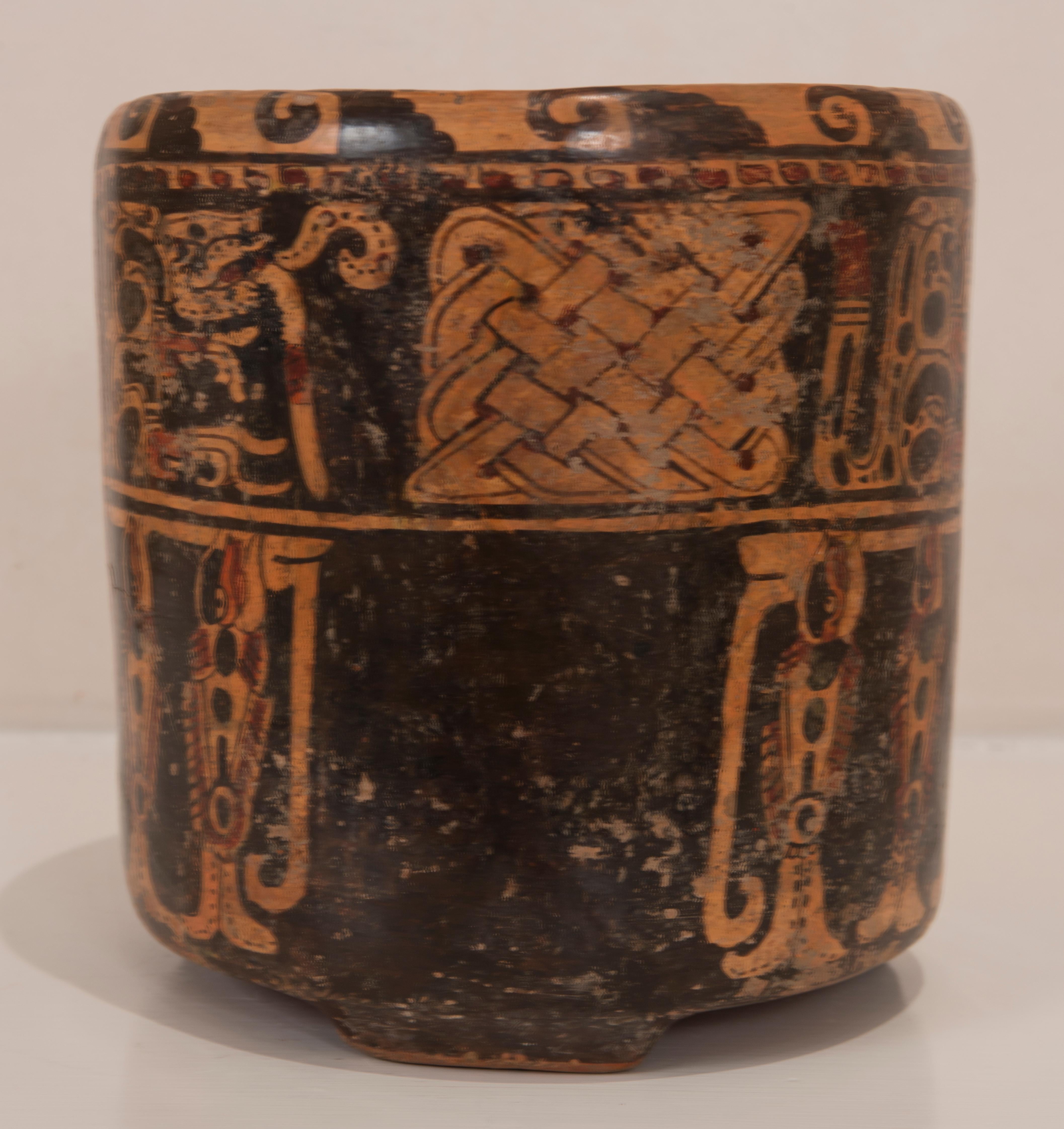 Pre-Columbian Mayan Cylinder Vessel