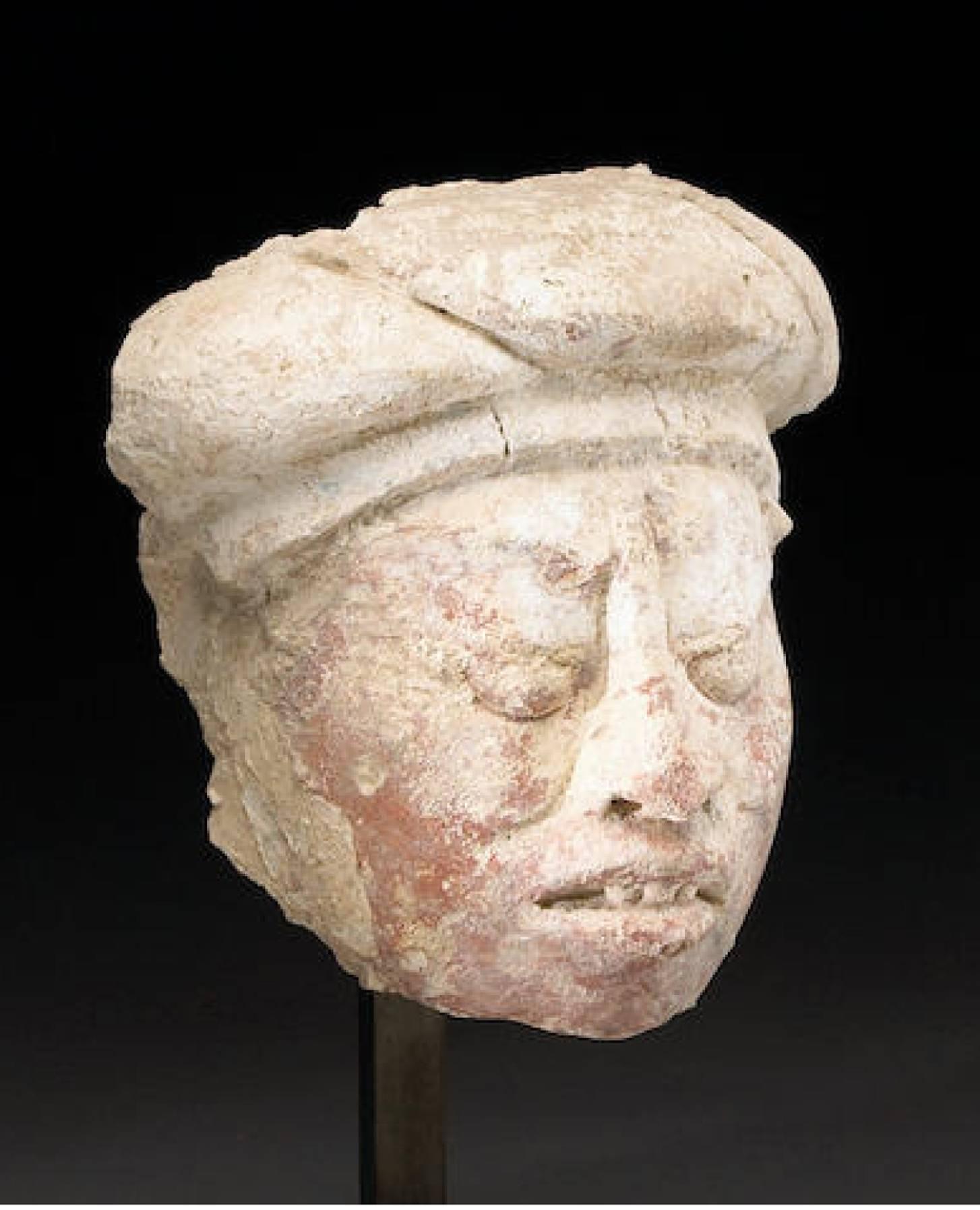 mayan statue head
