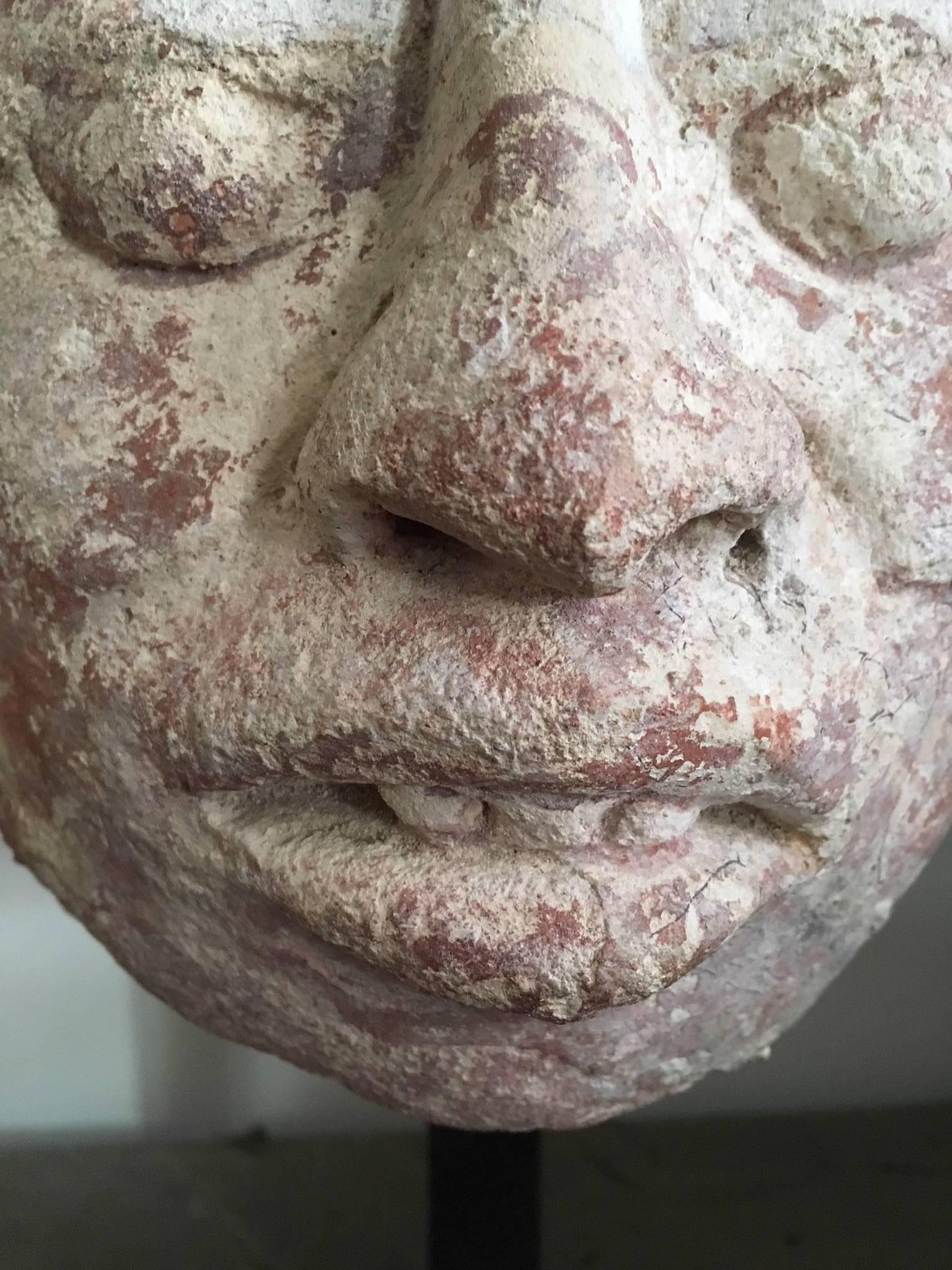 Mayan Head, circa 550-950 AD In Good Condition For Sale In Paris, ile de france