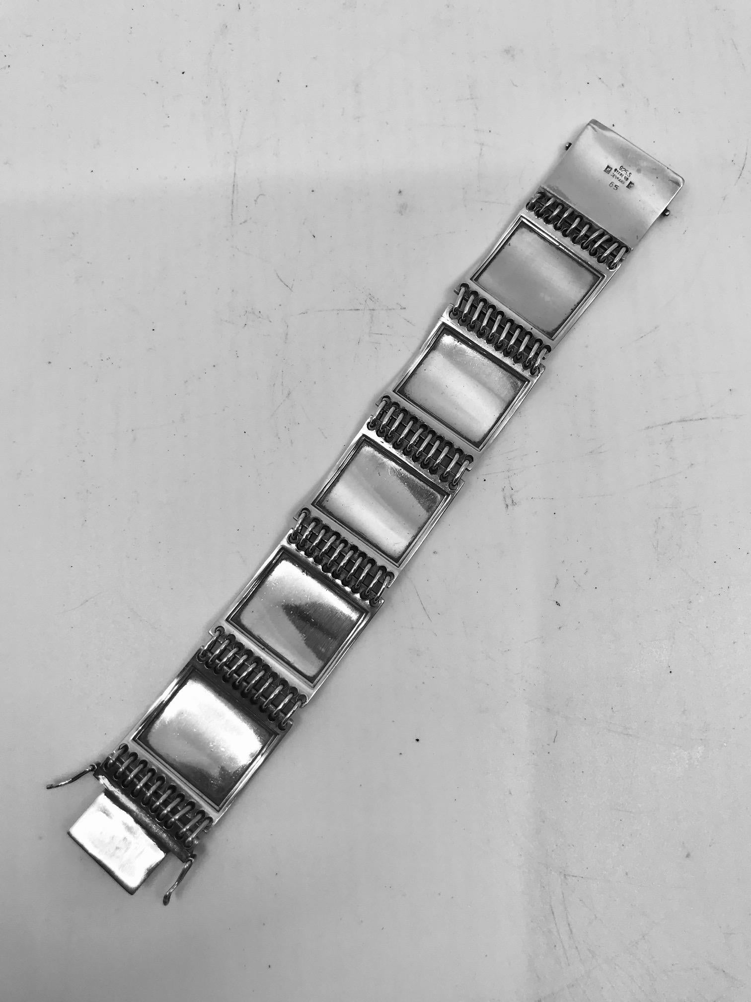 Mayan Inspired Georg Jensen Sterling Silver Bracelet 65 1