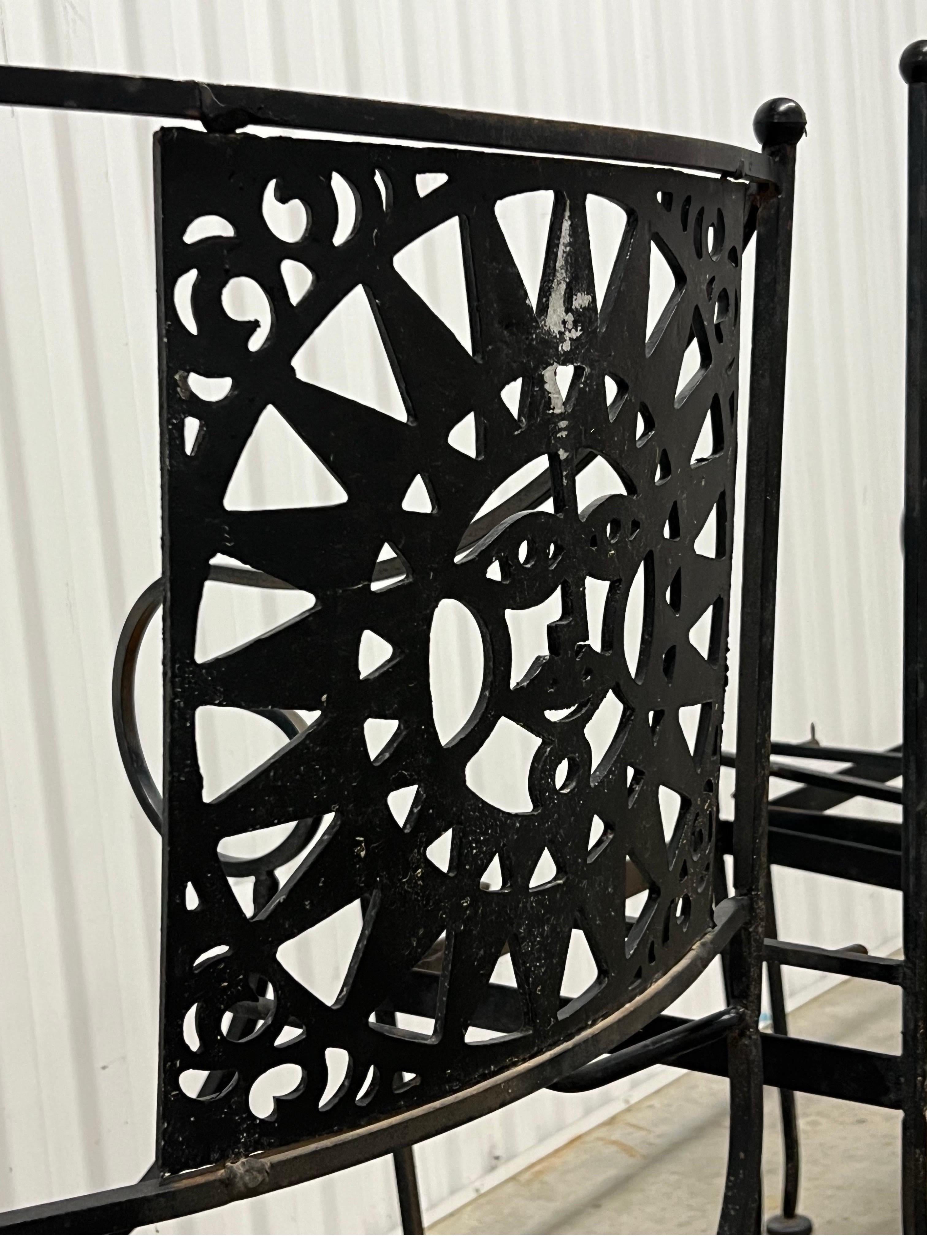 Mayan Iron Dining Chairs by Arthur Umanoff for Shaver Howard - set of 4 4