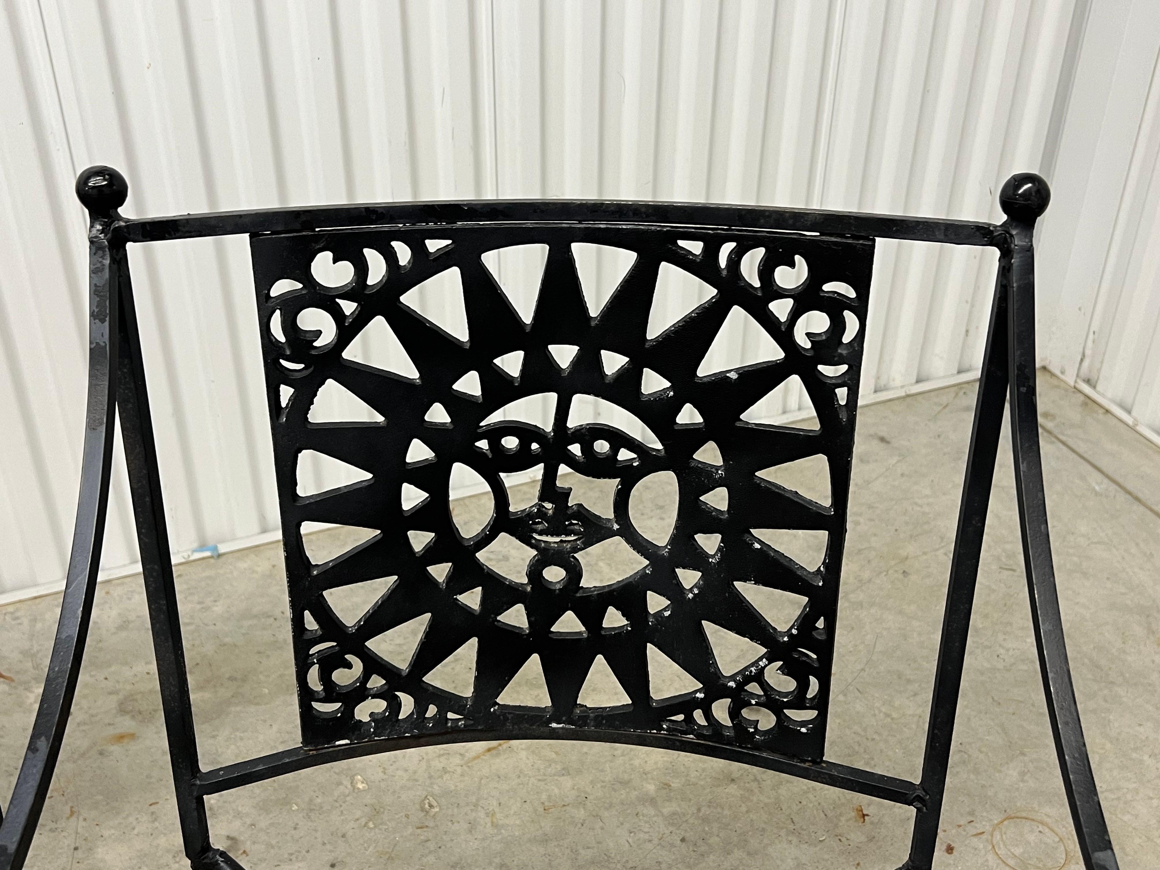 Mid-Century Modern Mayan Iron Dining Chairs by Arthur Umanoff for Shaver Howard - set of 4