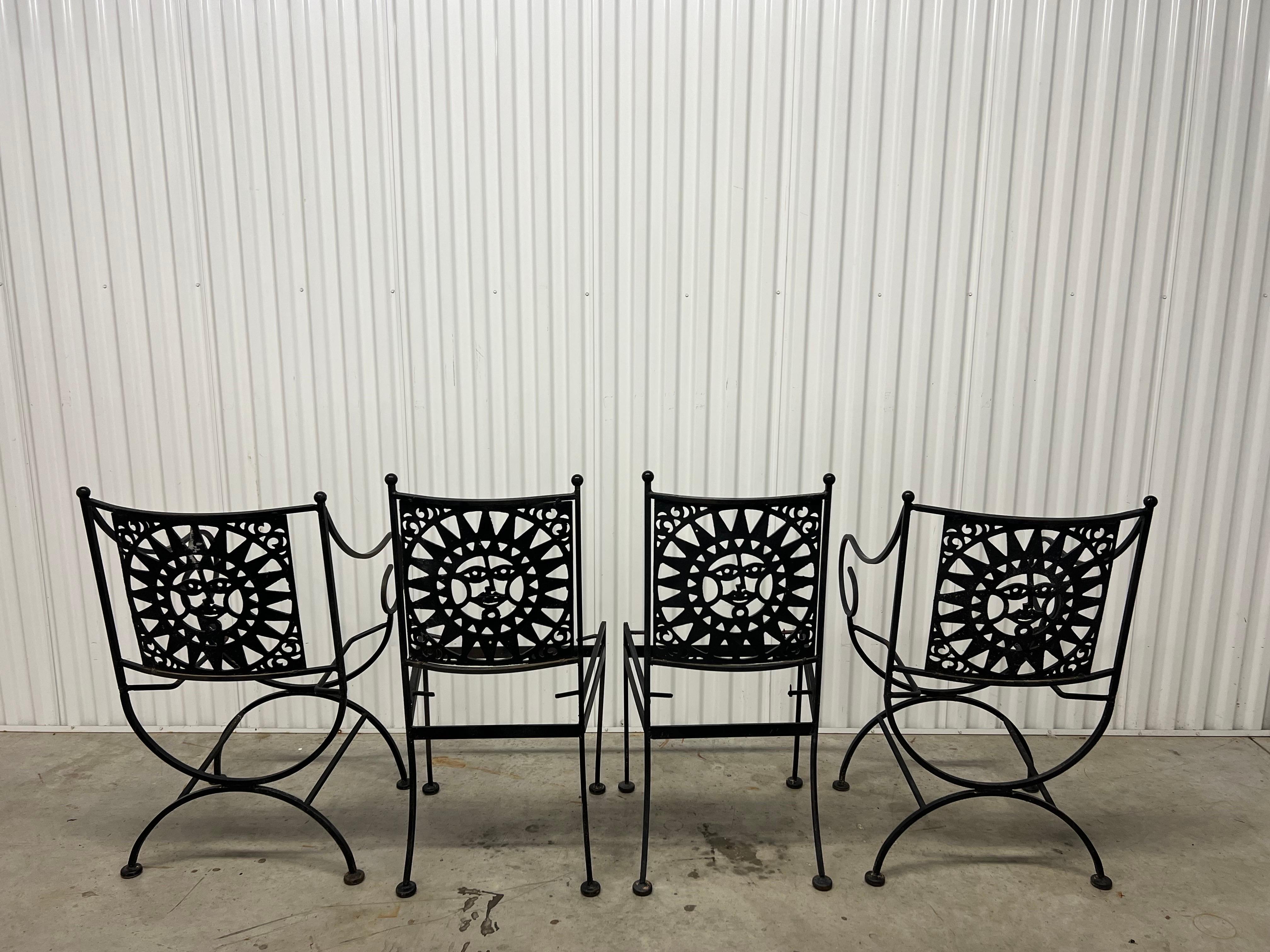 Mayan Iron Dining Chairs by Arthur Umanoff for Shaver Howard - set of 4 2