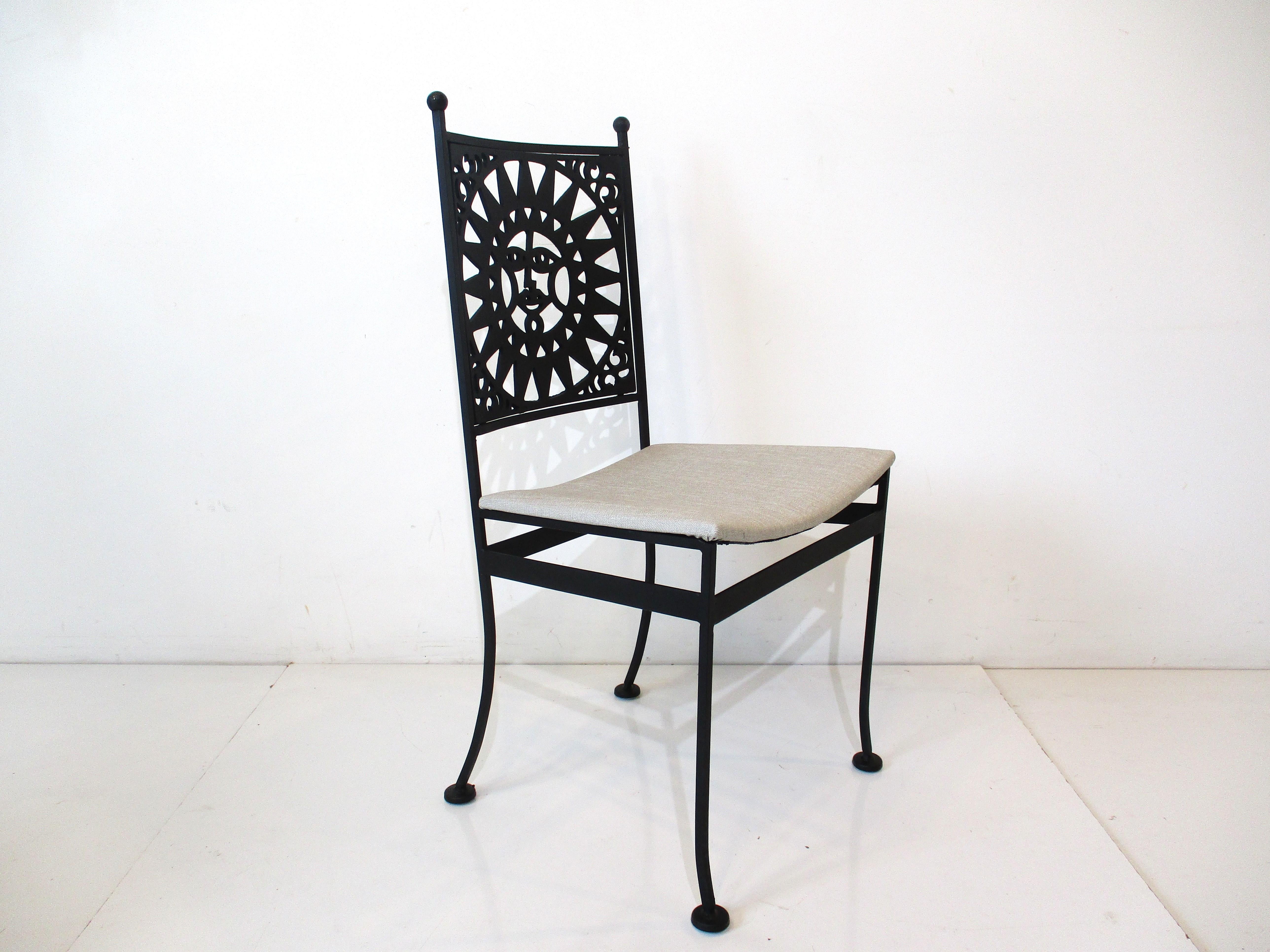 Upholstery Mayan Iron Dining Set by Arthur Umanoff for Shaver Howard Furniture
