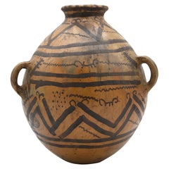 Mayan Pre-Columbian Style Large Pot with Geometric Drawings