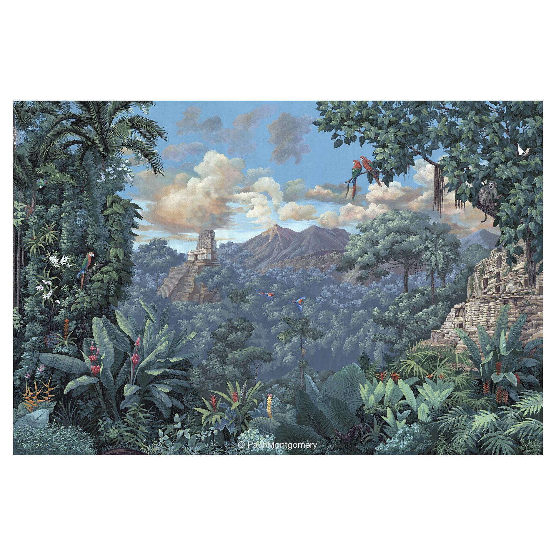 Mayan Ruins Tropical Panoramic Wallpaper