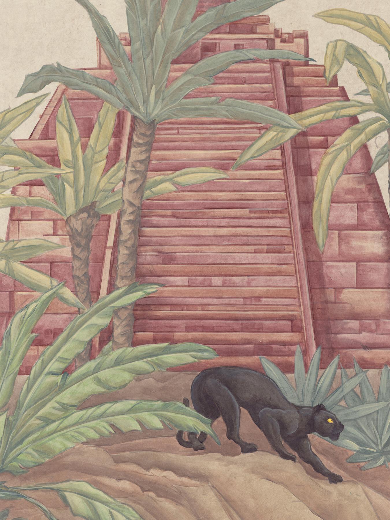 Art Deco Mayana Oasis Panoramic Wallpaper