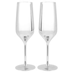 Coppia di flûte da champagne placcate in argento Maybach by Robbe & Berking