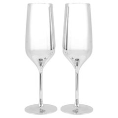 Coppia di flûte da champagne placcate in argento Maybach by Robbe & Berking