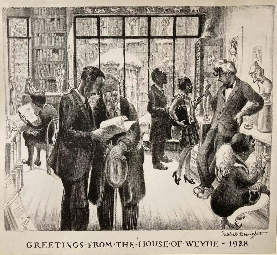GREETINGS FROM THE HOUSE OF WEYHE. Many Known Artists Inside the Gallery