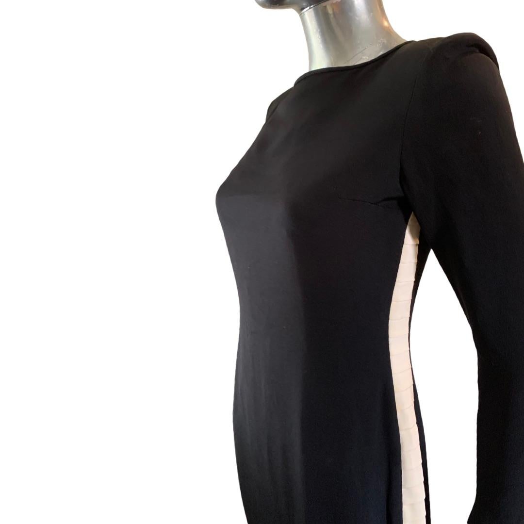 Mayela Haute Couture Italian Black & Crème Modern Evening Dress Size 6-8 For Sale 1