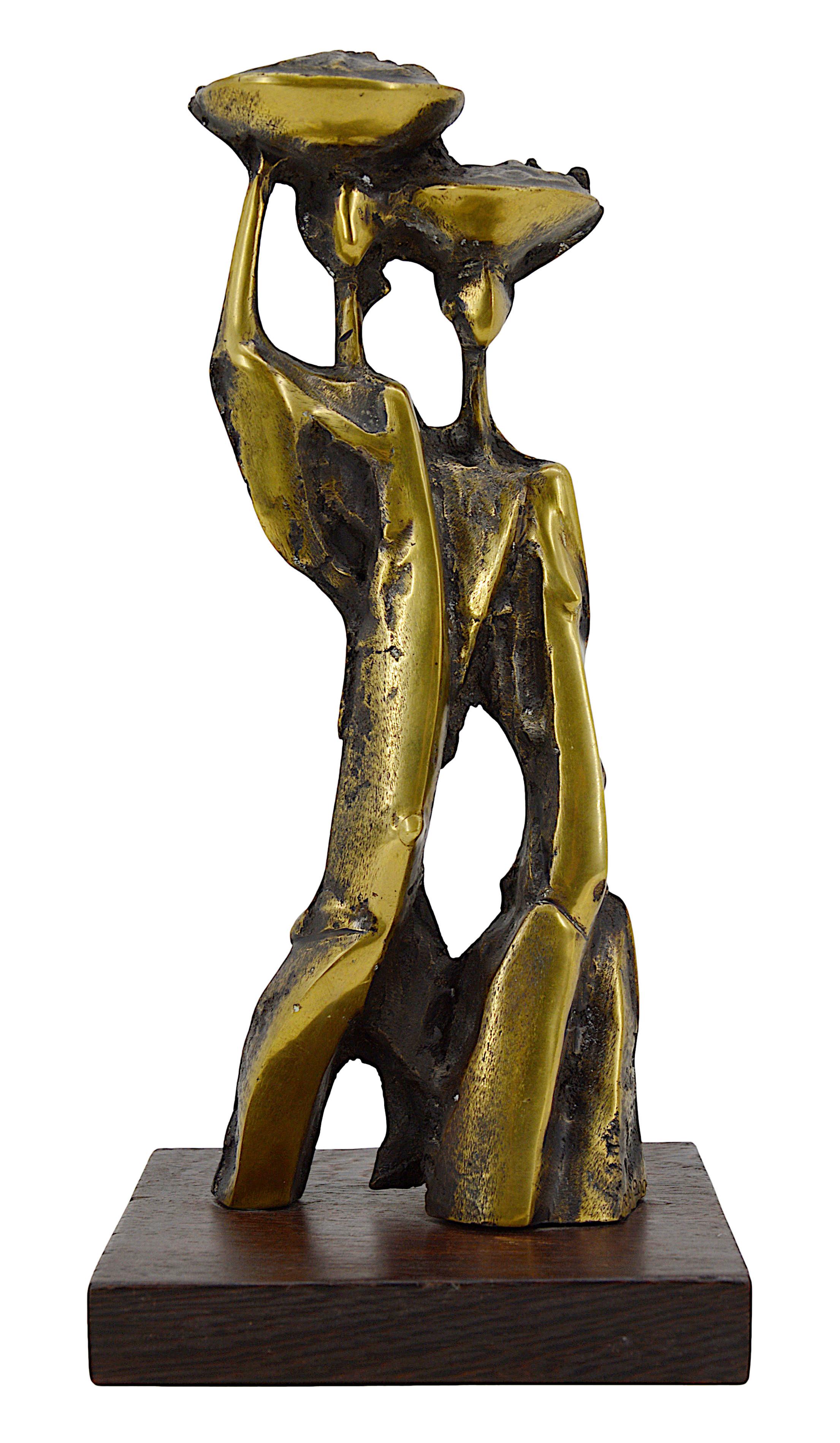 Mayemba Rare Bronze African Women Sculpture, Congo, 2002 For Sale