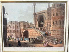 The Lovers Fountain with the Adjacent Mosque" de Luigi Mayer avec cadre doré