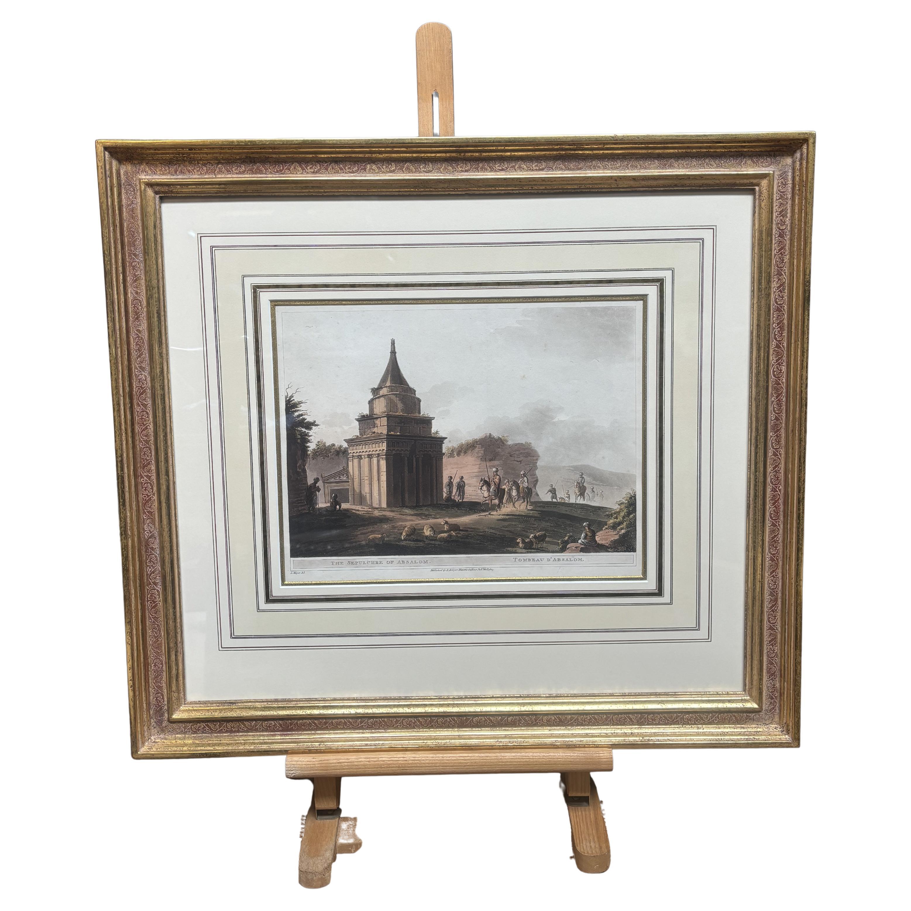 Mayer, Luigi "Tomb of Absalom in Jerusalem, 1831" with Gold Frame