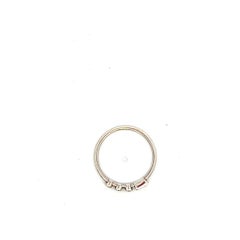 codebyEdge Customizable Diamond Platinum Stacking Ring - Letter V in Morse code
