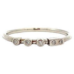 codebyEdge Customizable Diamond Platinum Stacking Ring - Letter V in Morse code