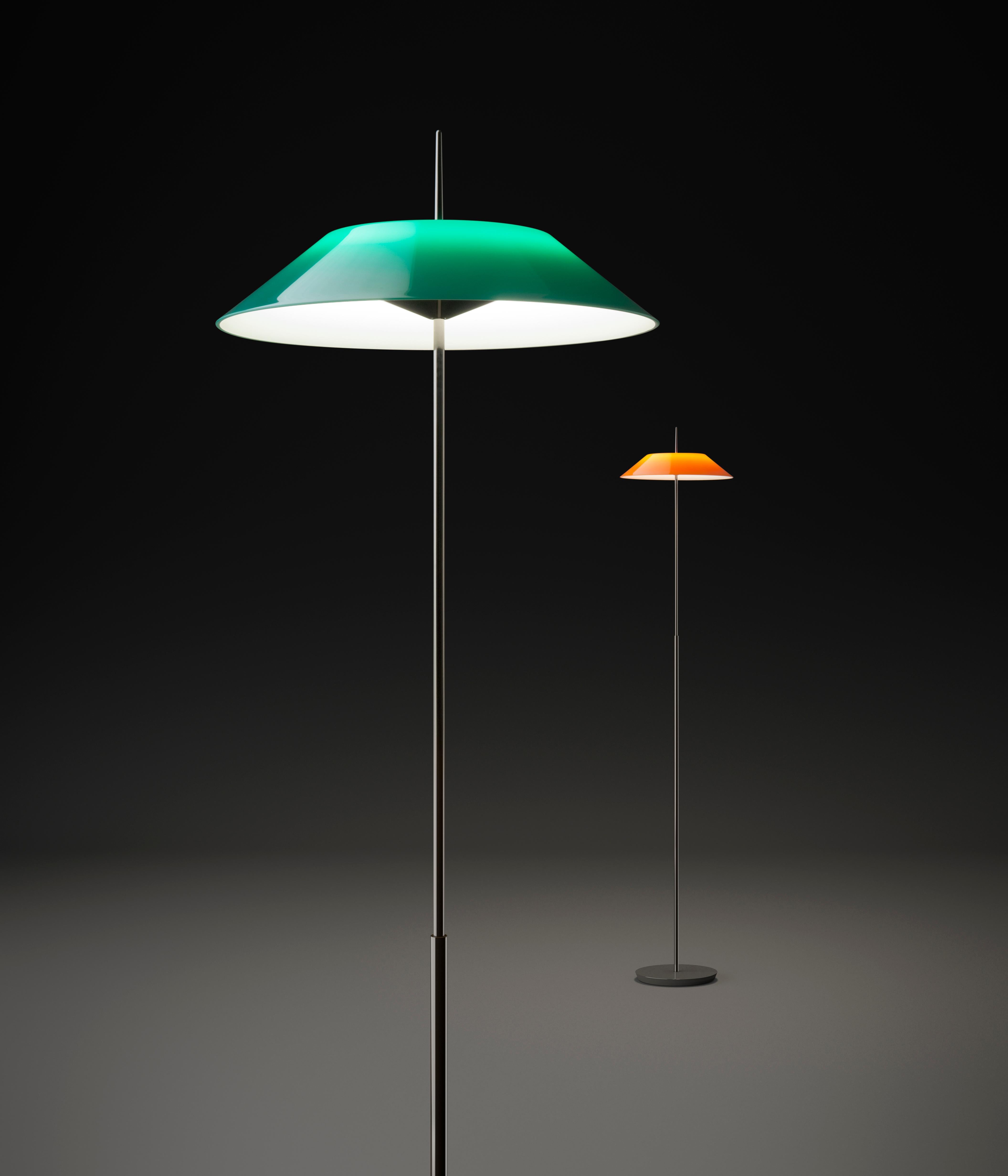 Mayfair LED Floor Lamp in Black Nickel with Green Shade by Diego Fortunato In New Condition For Sale In New York, NY