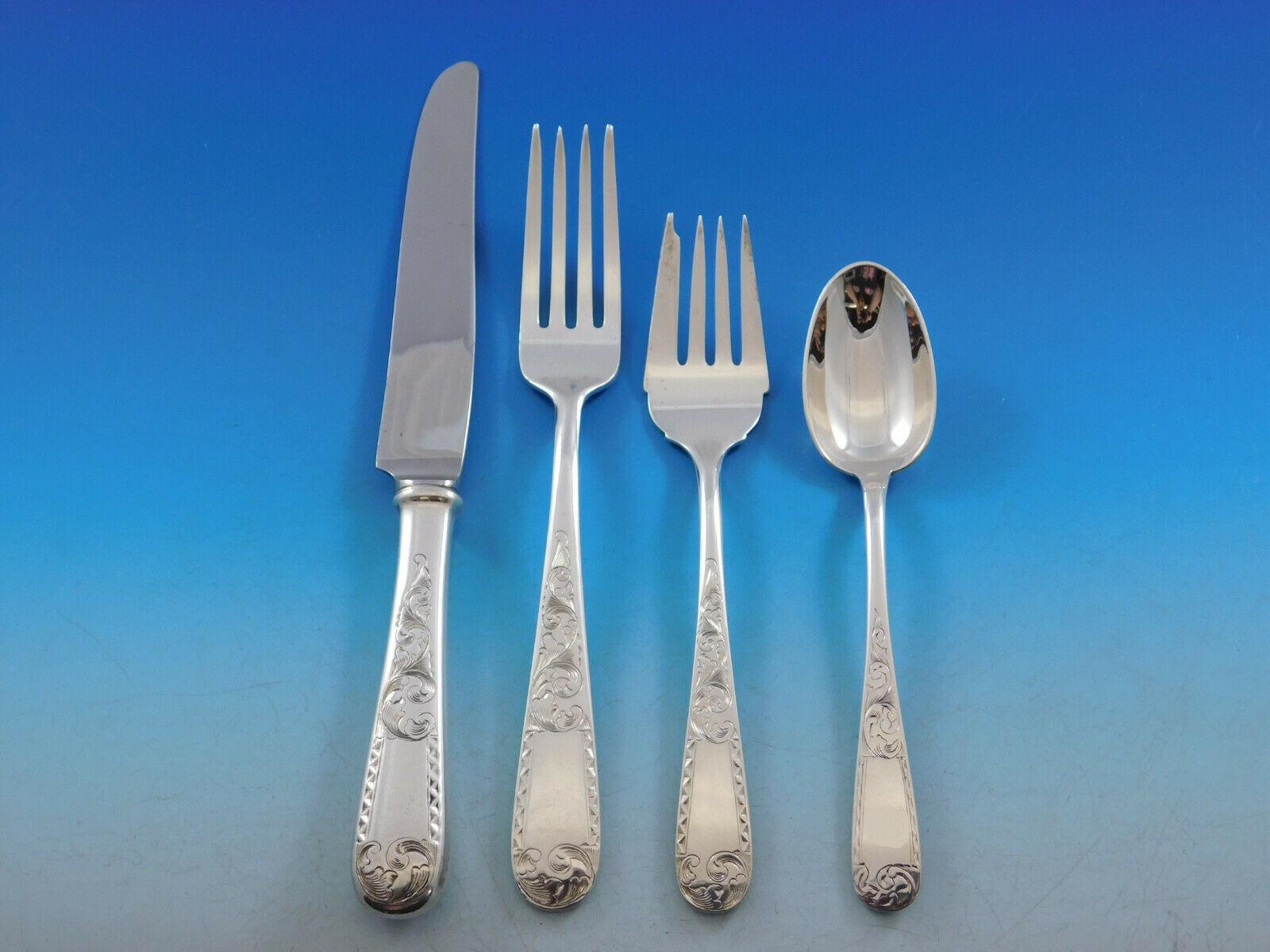 Scarce Mayflower by Kirk Stieff Sterling Silver Flatware set - 54 pieces. This set includes:

8 knives, 8 3/4