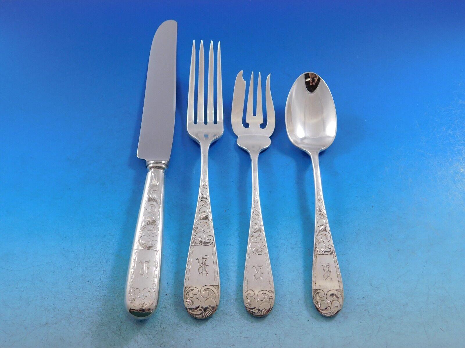 Mayflower by Schofield Set di posate in argento sterling per 12 persone 88 pezzi R In condizioni ottime in vendita a Big Bend, WI