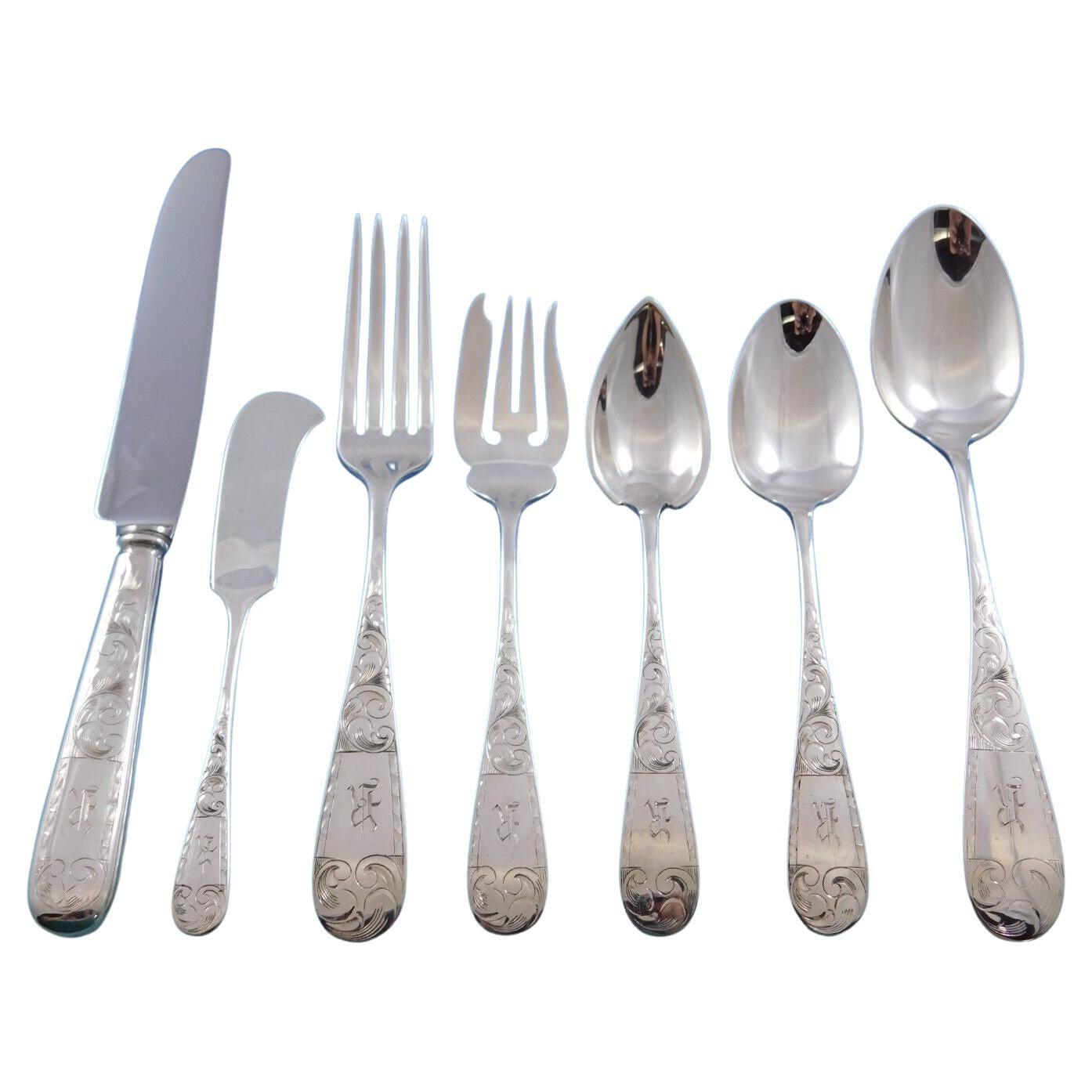 Mayflower by Schofield Sterling Silver Flatware Set for 12 Service 88 Pieces R For Sale
