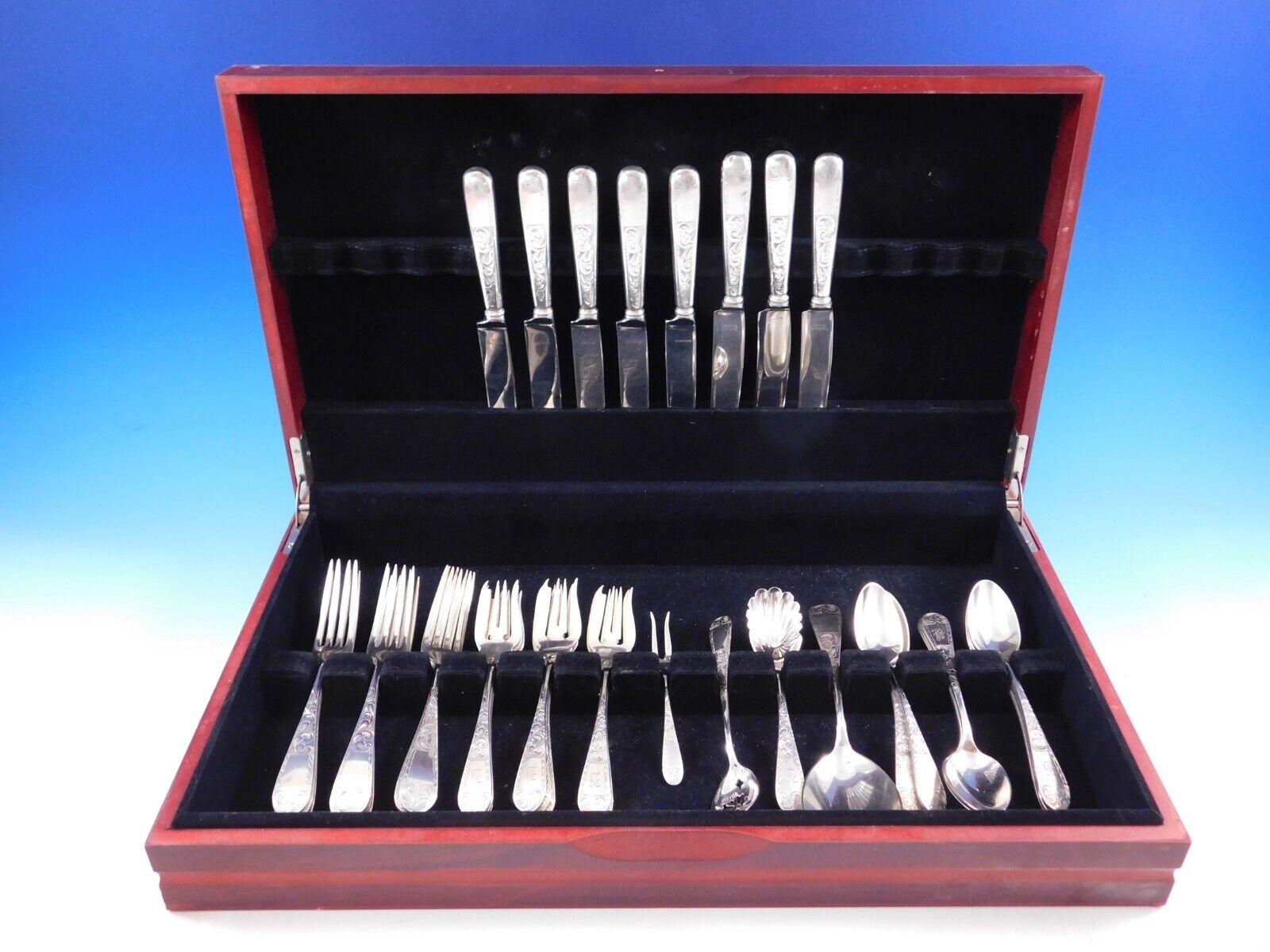 Scarce Mayflower by Schofield Sterling Silver flatware set - 36 pieces. This set includes:

8 Knives, 5 - 8 1/2