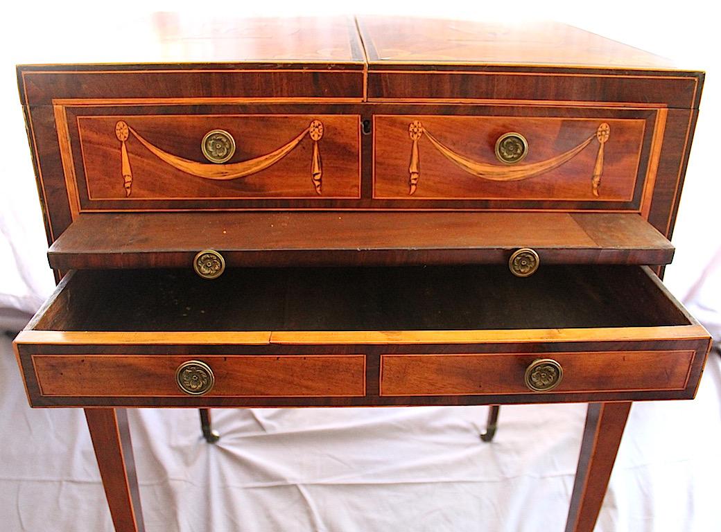 European Mayhew & Ince Sheraton Style Dressing Table, circa 1780 For Sale
