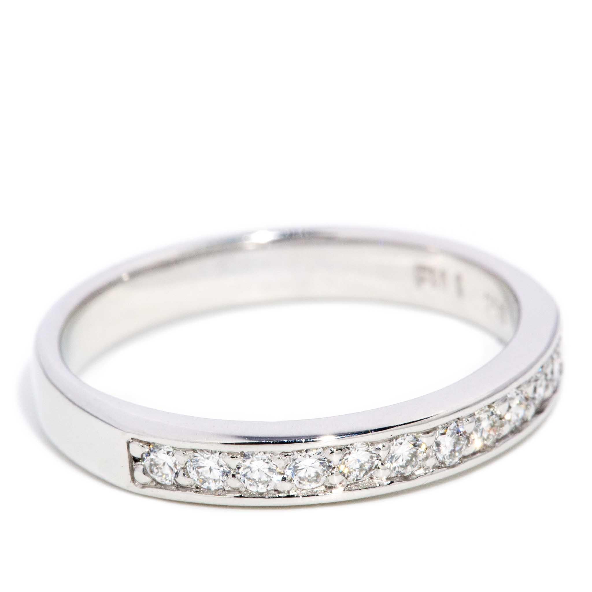 Contemporary Round Brilliant Cut Diamond Channel Set Band 18 Carat White Gold In Good Condition For Sale In Hamilton, AU
