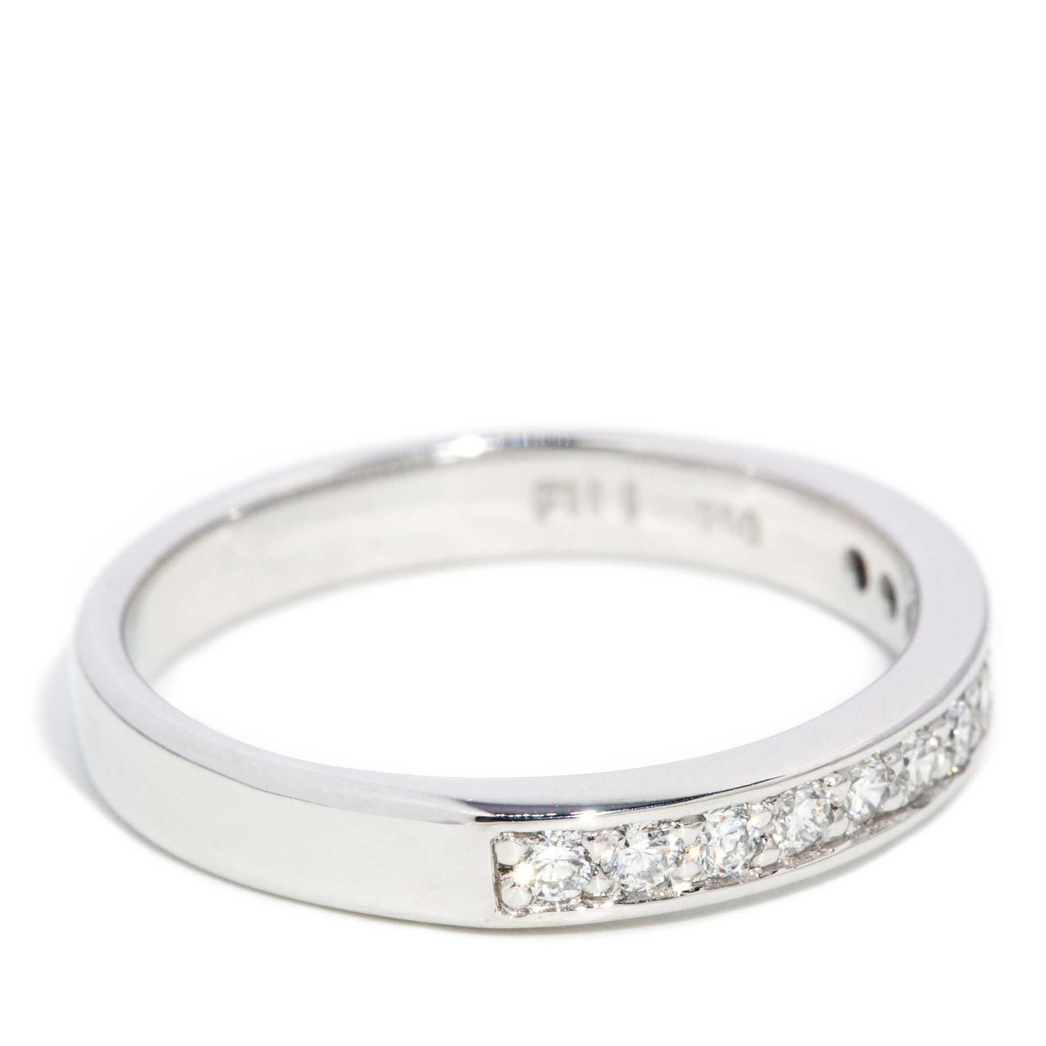 Contemporary Round Brilliant Cut Diamond Channel Set Band 18 Carat White Gold For Sale 2