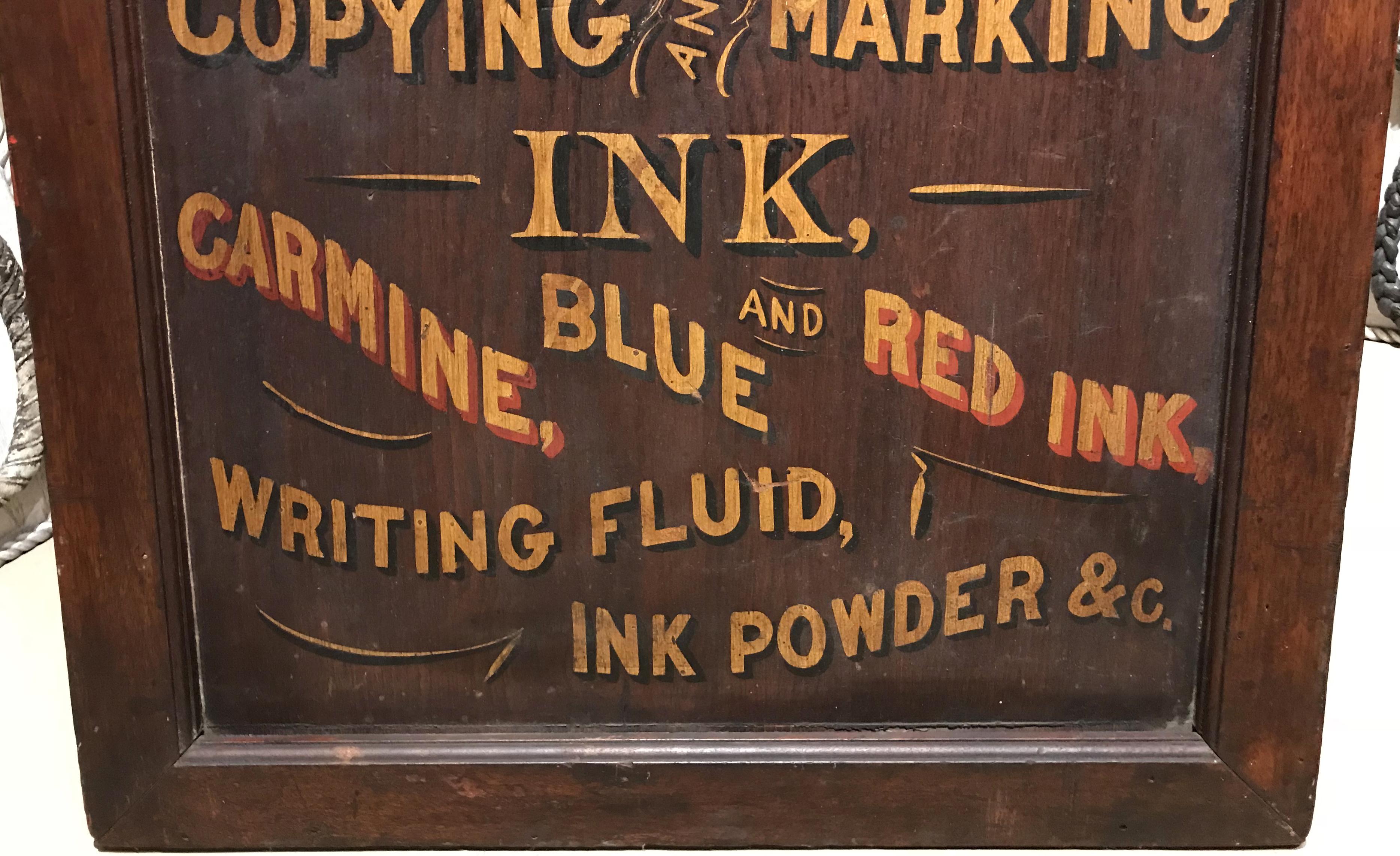 American Maynard & Noyes Ink Company Wooden Advertising Trade Sign, Boston MA