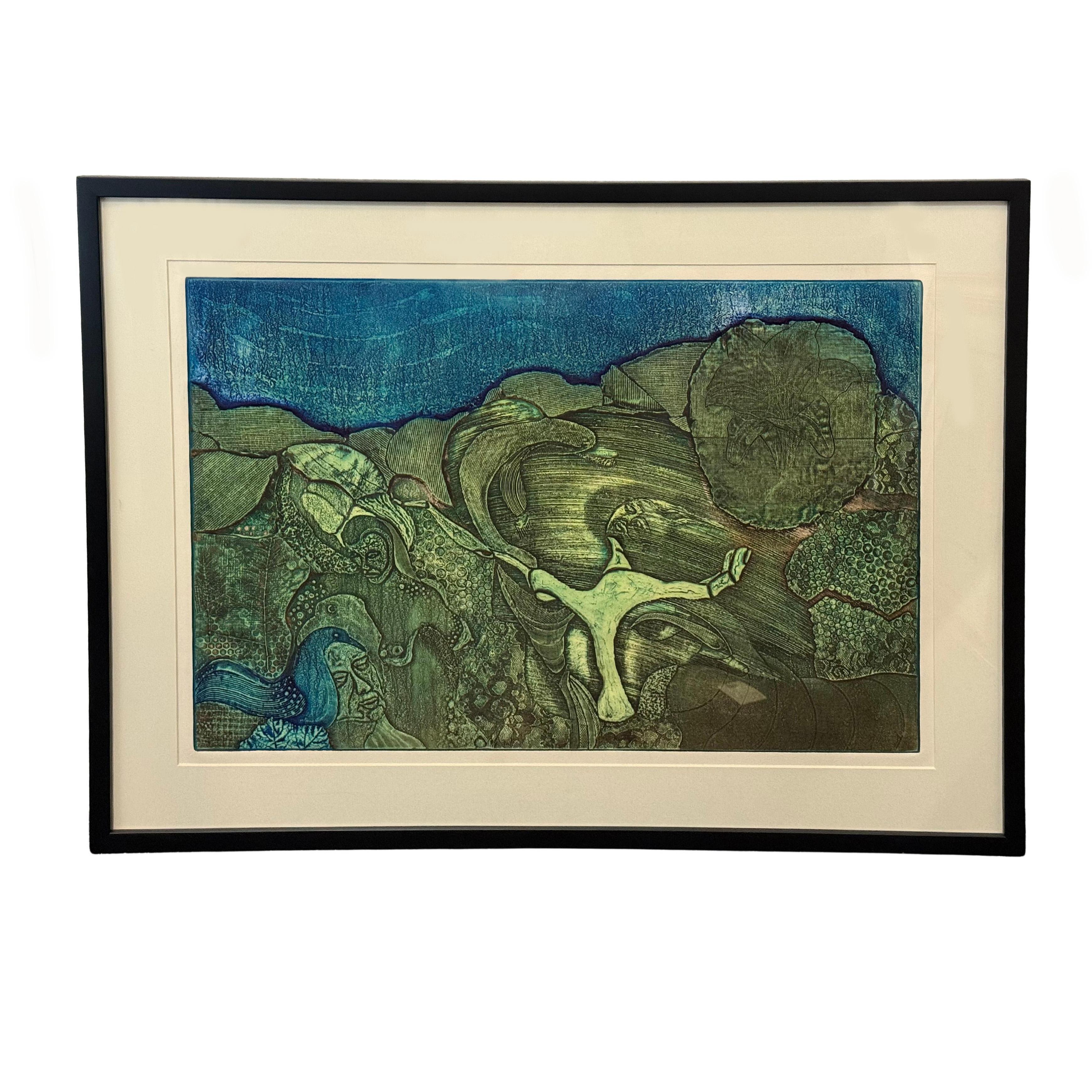 Surrealist Grün Acryl Abstrakt von Beckford Young