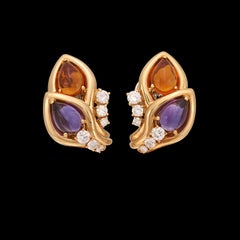 Mayor's 18k Yellow Gold & Gem-Set Earrings